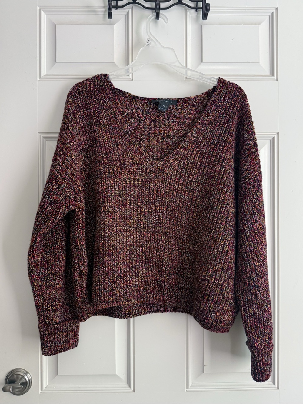 French Connection Marled burgundy V-Neck Sweater